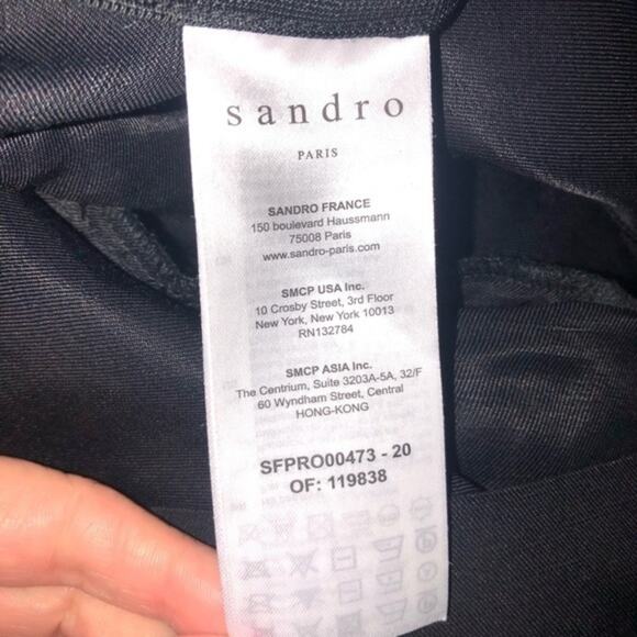 Sandro Paris Mabel Linen Blend Button Embellished Dress Black Size 34 NWOT - Picture 7 of 10